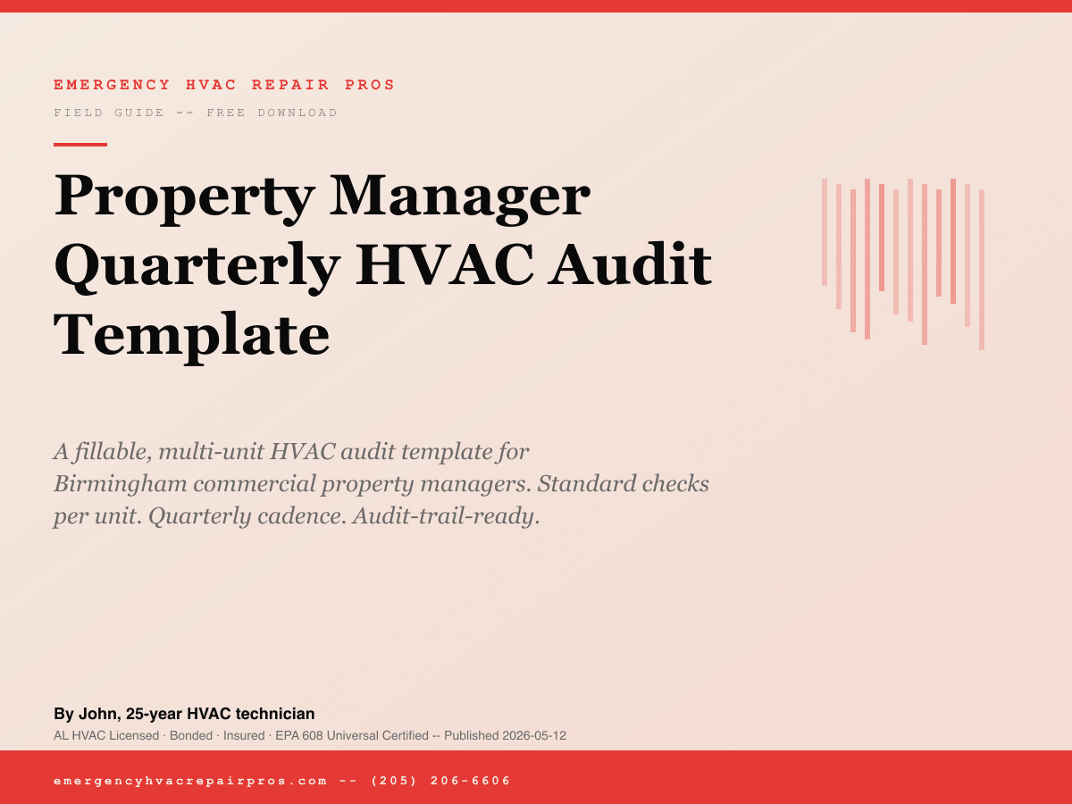 Property Manager Quarterly HVAC Audit Template cover